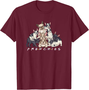 Frenchies | French Bulldog Dog Owner Women Men T-Shirt - T-Shirt | Maroon
