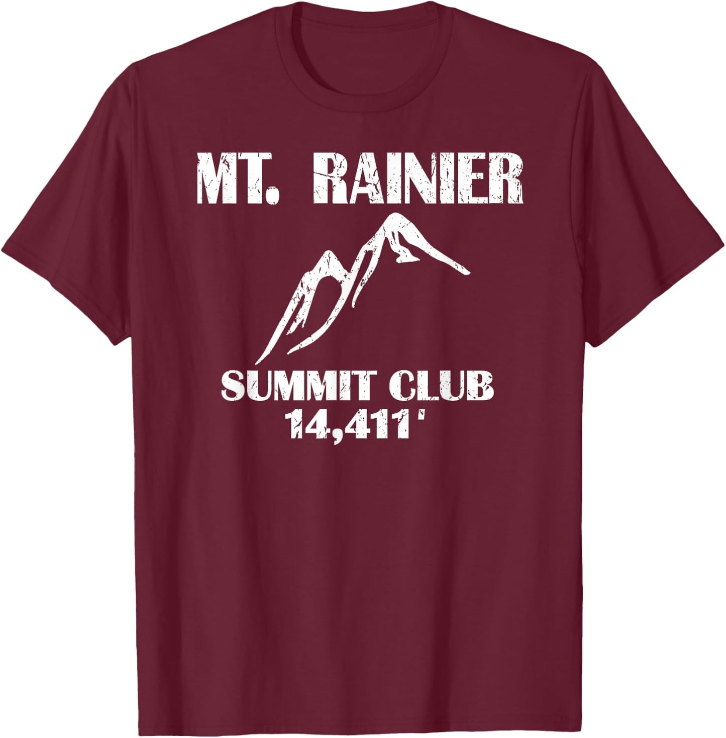 Mt. Rainier Summit Club Elevation - Mount Rainier T-Shirt - T-Shirt | Maroon