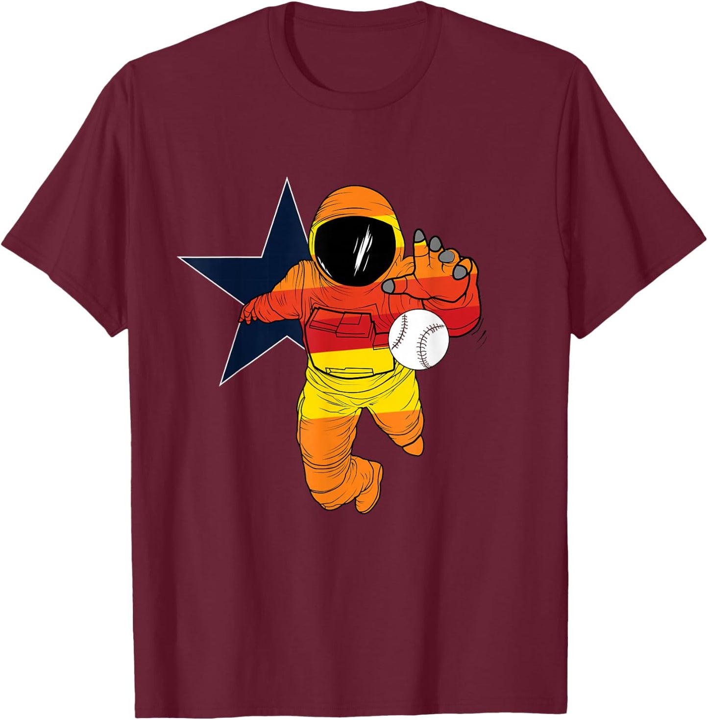 Houston Baseball Astronaut Space City T-Shirt - T-Shirt | Maroon