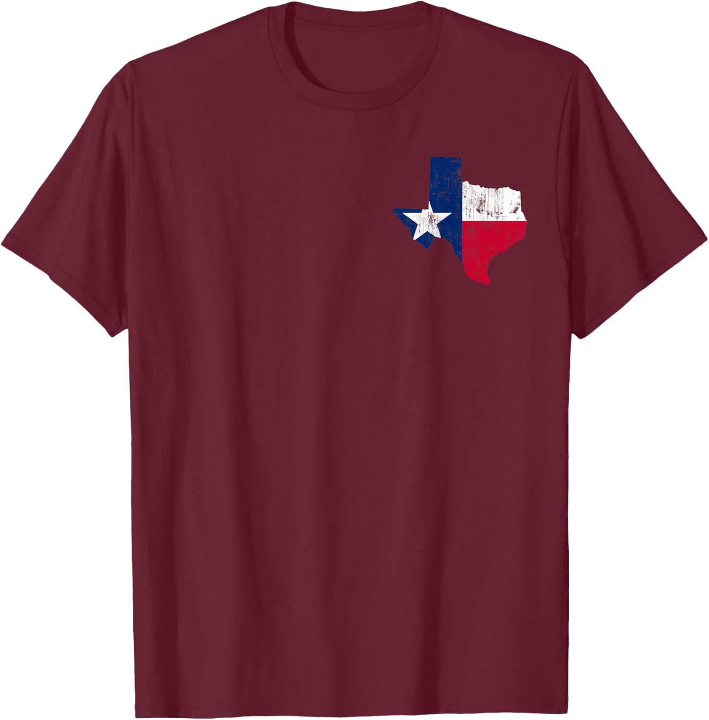 Texas State Flag Map Vintage Distressed T-Shirt - T-Shirt | Maroon