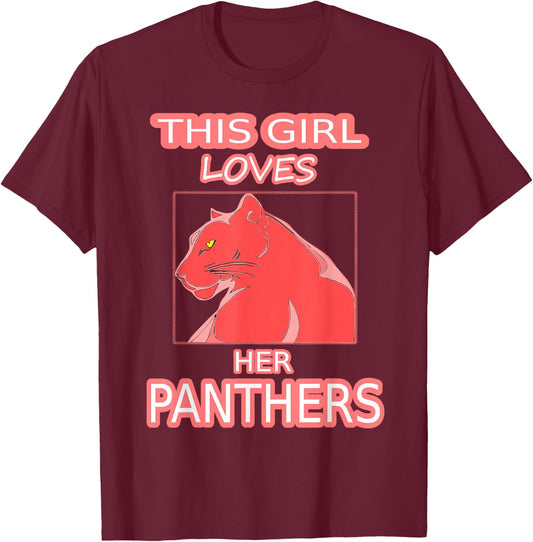 This Girl Her Loves Panthers from Florida Sports T Shirt T-Shirt - T-Shirt | Maroon