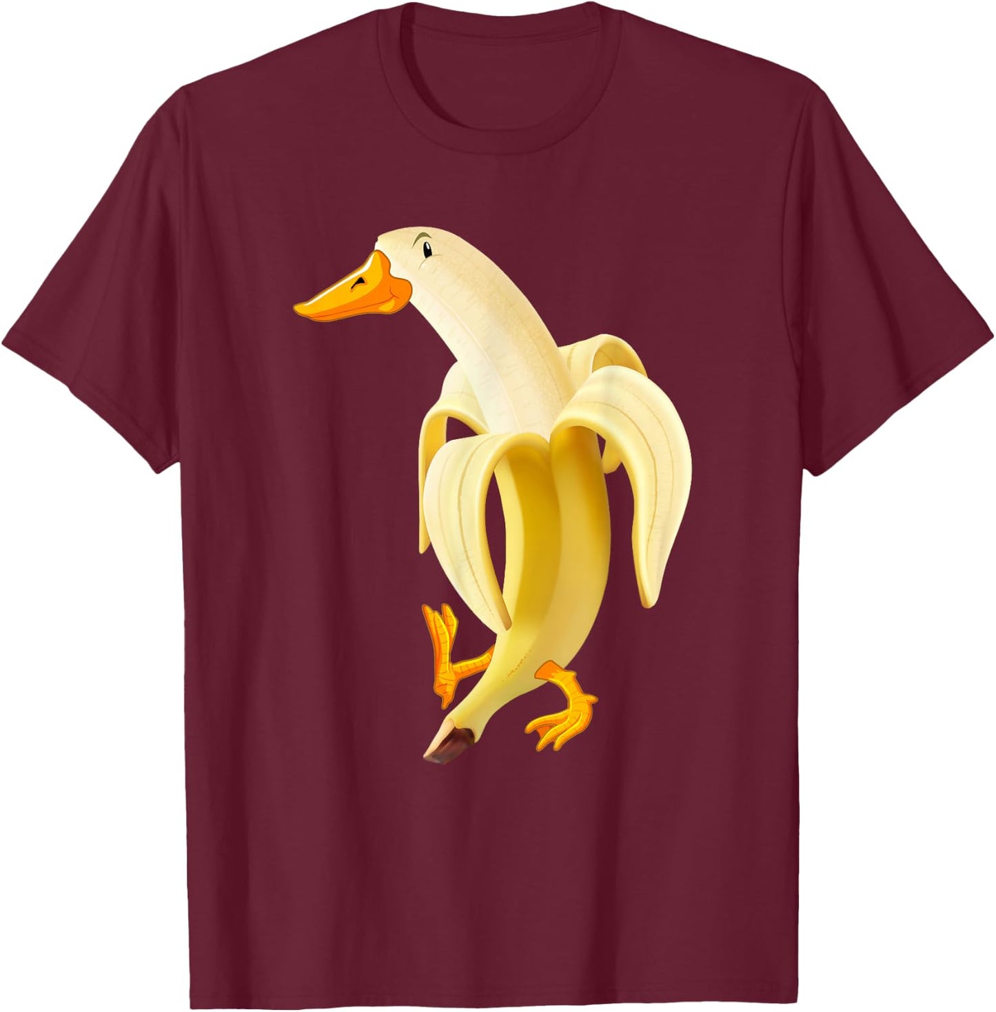 Duck In Banana Funny T-Shirt - T-Shirt | Maroon