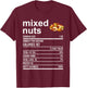 Funny Thanksgiving Food Apparel, Mixed Nuts Nutrition Fact T-Shirt - T-Shirt | Maroon