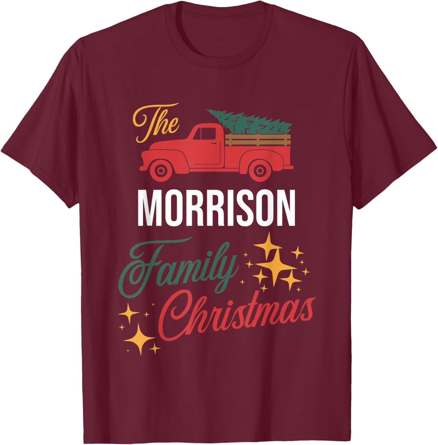 The Morrison Family Christmas Matching Pajamas Group Gift T-Shirt - T-Shirt | Maroon