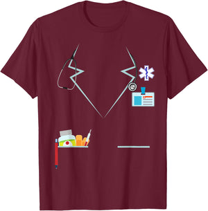 Nurse Costume Funny Lab Coat Uniform Men T-Shirt - T-Shirt | Maroon