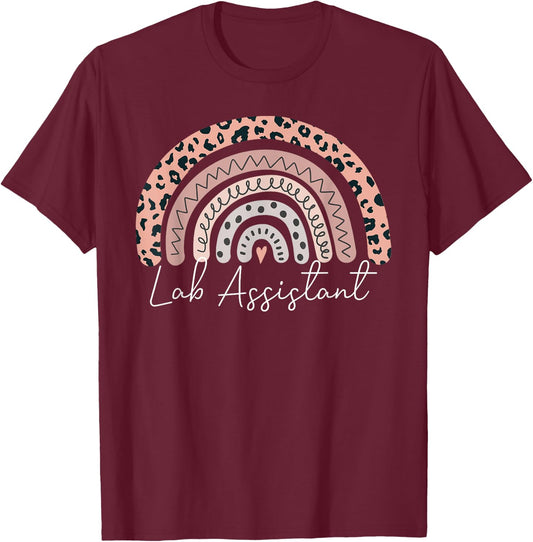Lab Technologist Lab Scientist Rainbow Lab Assistant T-Shirt - T-Shirt | Maroon