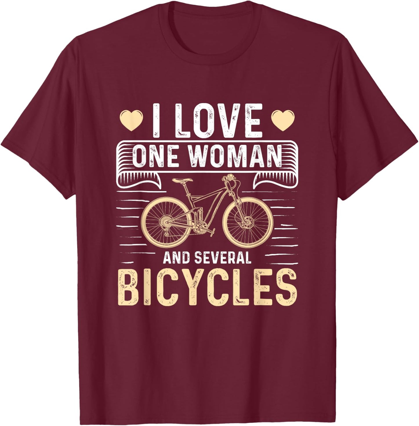 I love a woman and several bicycles T-Shirt - T-Shirt | Maroon