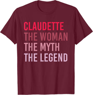 CLAUDETTE Woman Myth Legend Personalized Name Birthday Gift T-Shirt - T-Shirt | Maroon