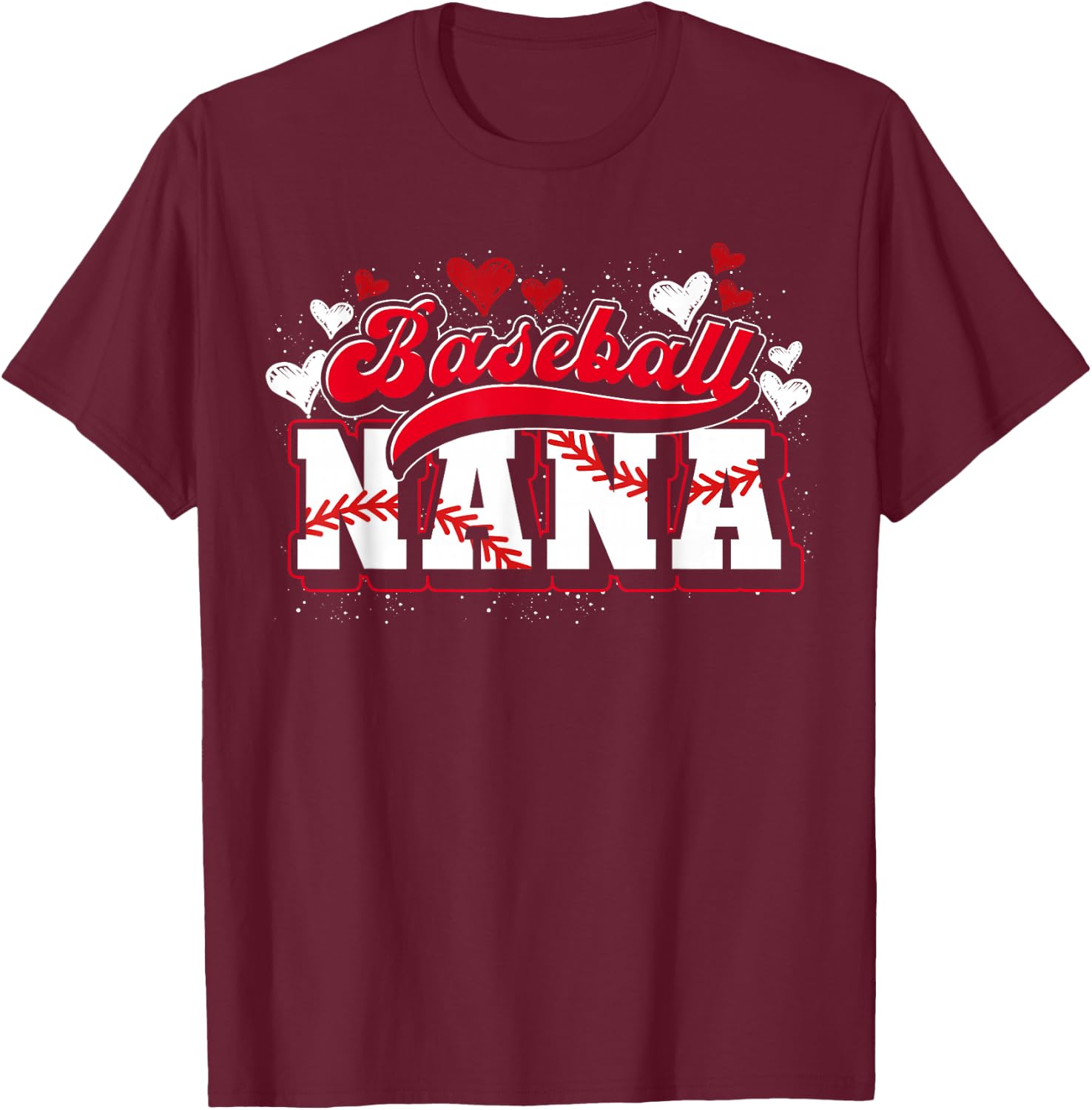 Baseball Nana Baseball Player Grandma Baseball Fan Baseball T-Shirt - T-Shirt | Maroon