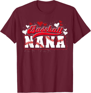 Baseball Nana Baseball Player Grandma Baseball Fan Baseball T-Shirt - T-Shirt | Maroon