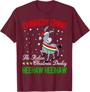 Christmas Donkey Italian Xmas Gifts Women T-Shirt - T-Shirt | Maroon