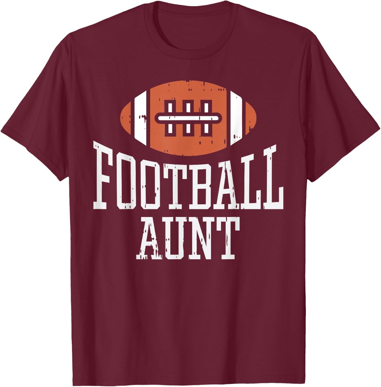 American Football Aunt Vintage Sports Gridiron Game Day T-Shirt - T-Shirt | Maroon