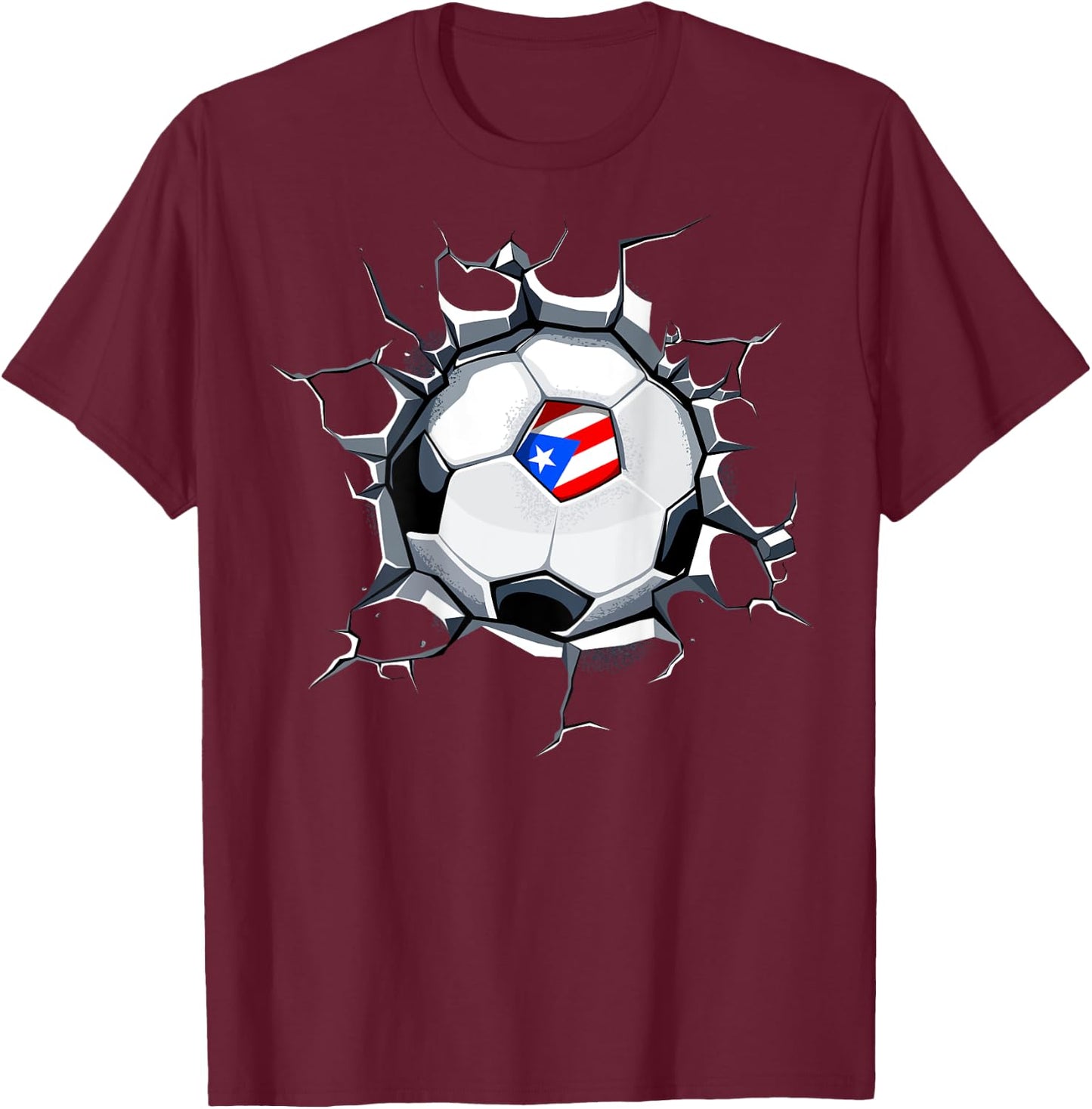 Puerto Rico Soccer Fans Jersey Puerto Rican Football Lovers T-Shirt - T-Shirt | Maroon