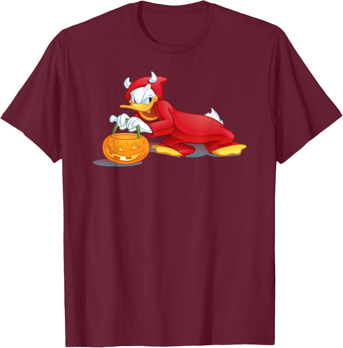 Donald Duck - Halloween Donald Duck Devil T-Shirt - T-Shirt | Maroon