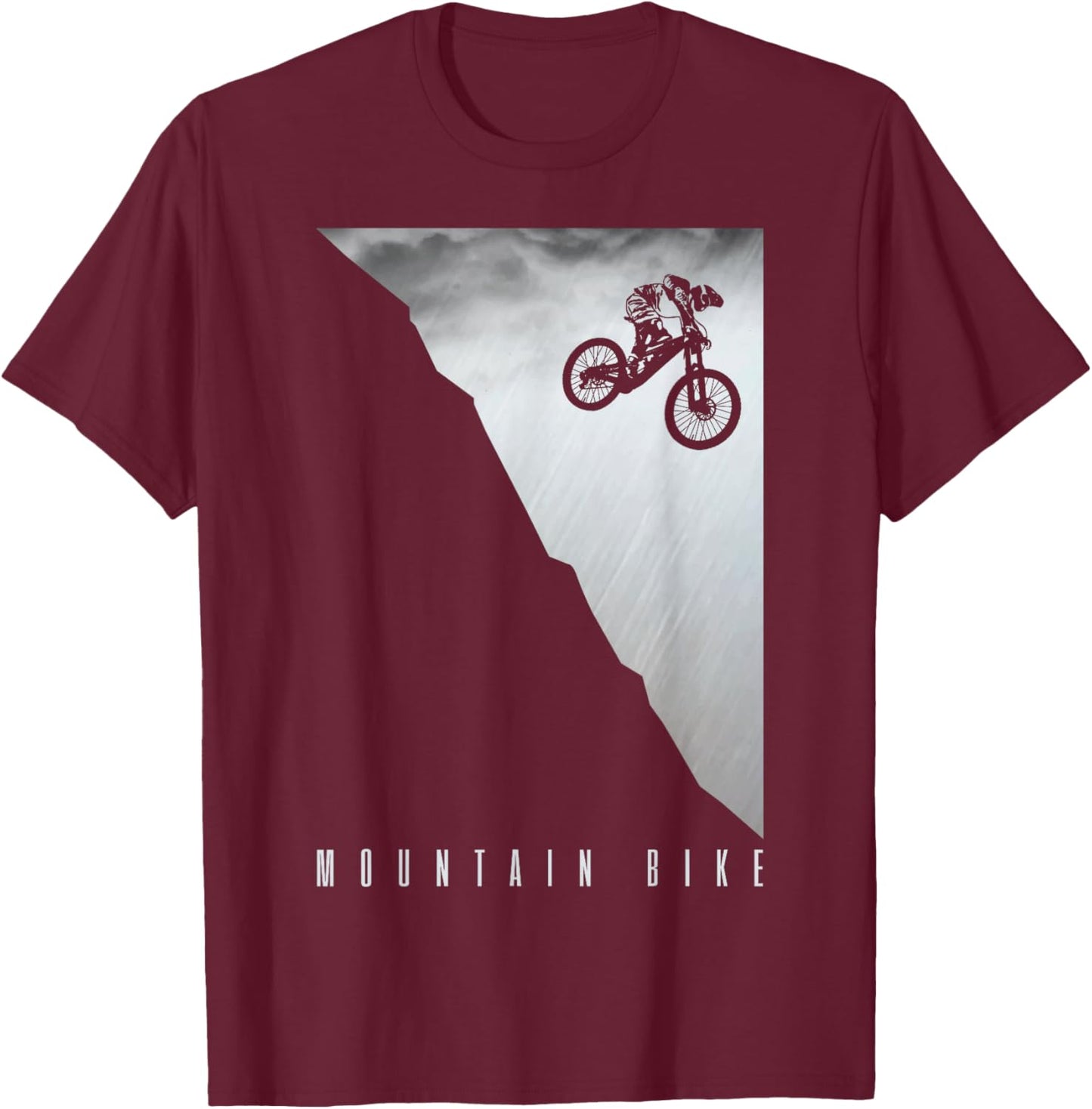 Mountain Bike Downhill Vintage MTB Downhill Bicycle Gift T-Shirt - T-Shirt | Maroon