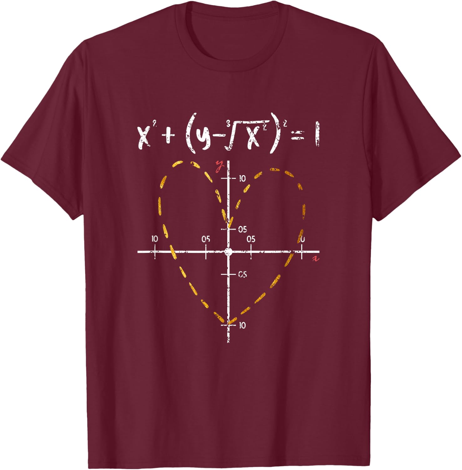 Love Heart Mathematical Formula Math T-Shirt - T-Shirt | Maroon