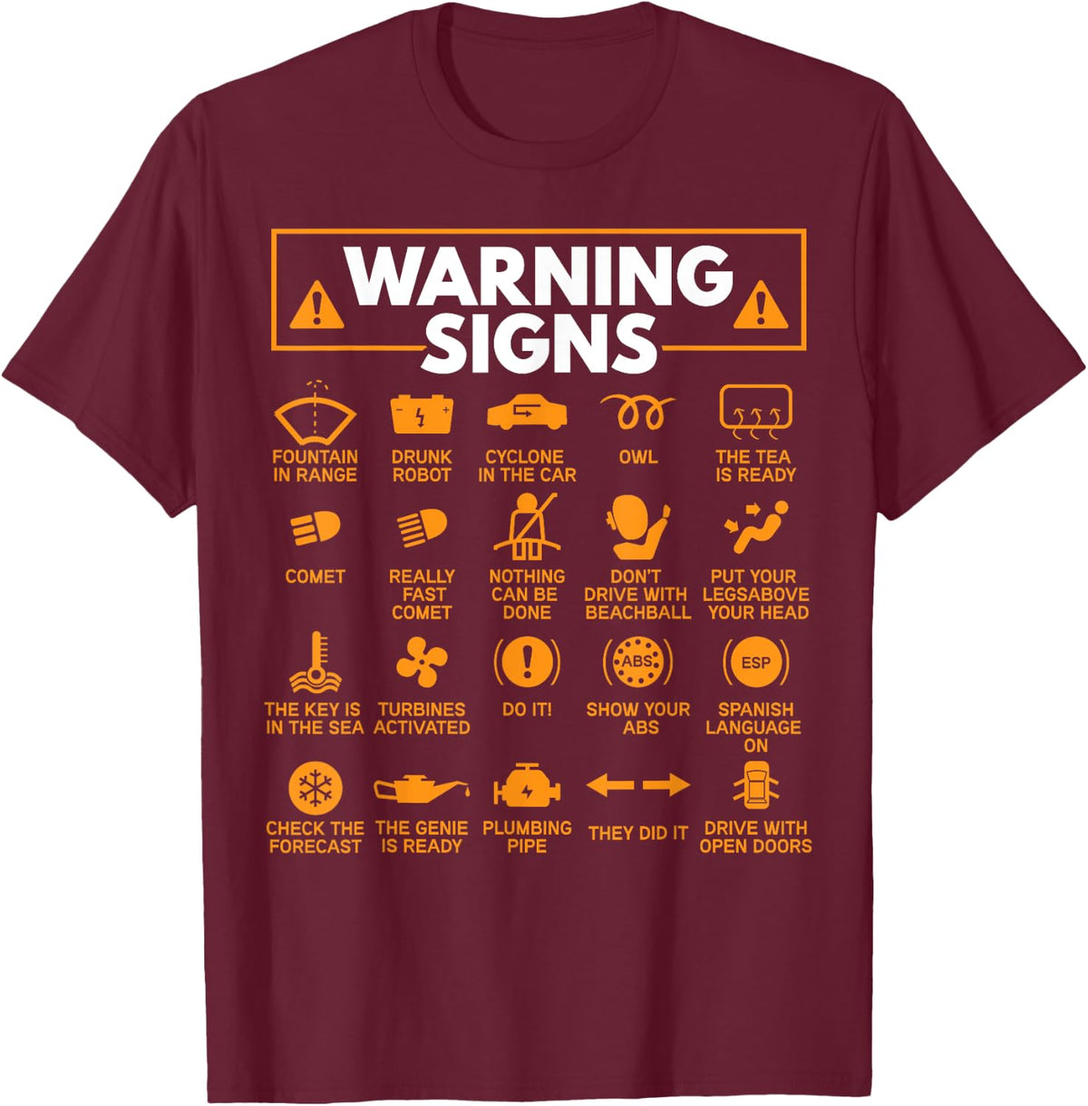 Warning Signs 101 Funny Car Mechanic Gift Gift Car Funny T-Shirt - T-Shirt | Maroon