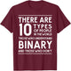 10 Types of People. Those who understand Binary T-Shirt - T-Shirt | Maroon