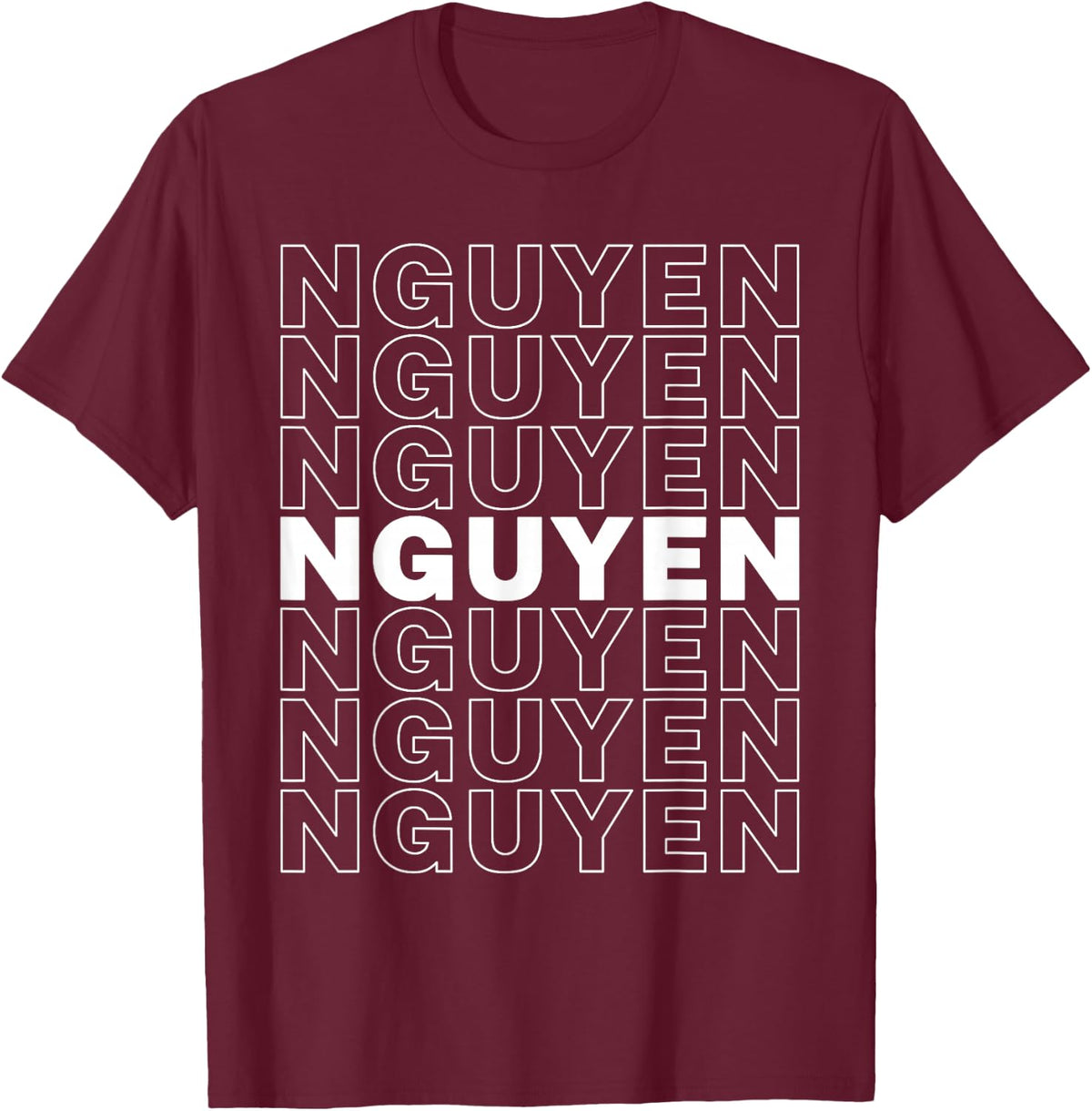 Nguyen Last Name Surname Family T-Shirt - T-Shirt | Maroon