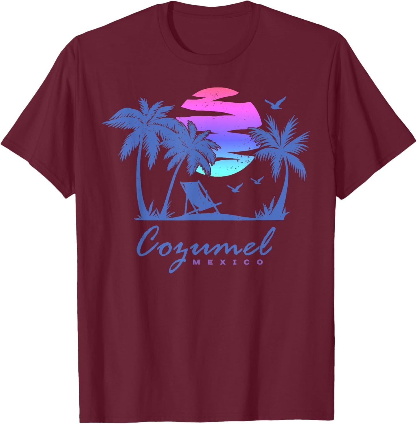 COZUMEL Mexico Beach Vacation Spring Break Honeymoon Vintage T-Shirt - T-Shirt | Maroon