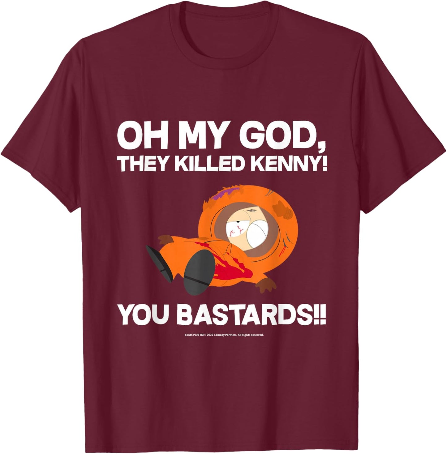 South Park Oh My God They Killed Kenny! T-Shirt - T-Shirt | Maroon