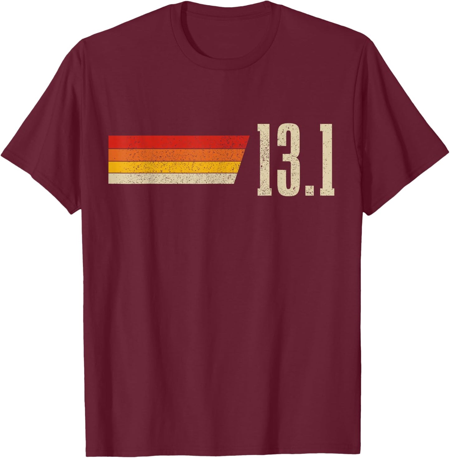Half Marathon 13.1 Miles Vintage Running Marathon Runner T-Shirt - T-Shirt | Maroon