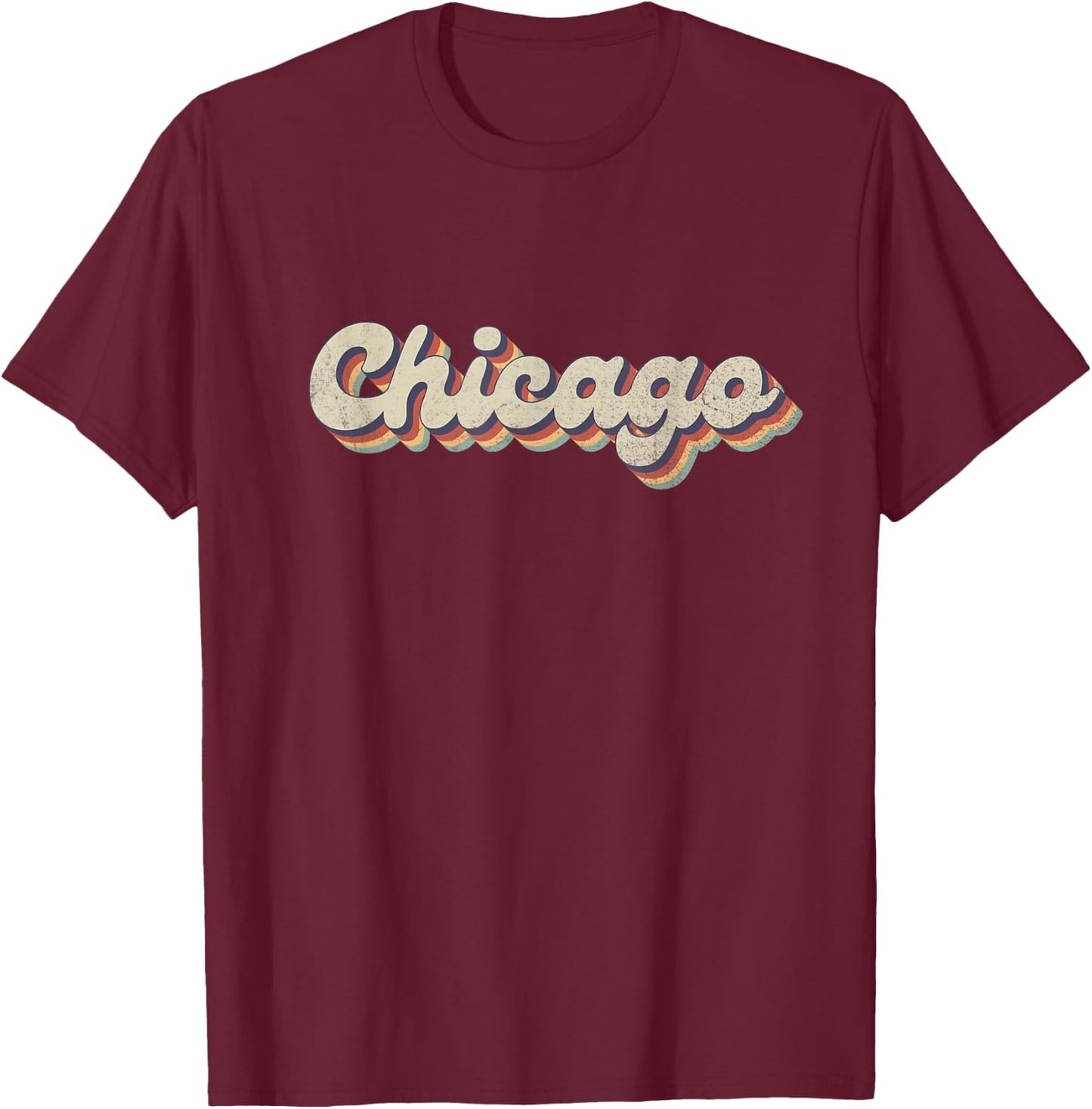 70's 80's USA City - Vintage Chicago T-Shirt - T-Shirt | Maroon