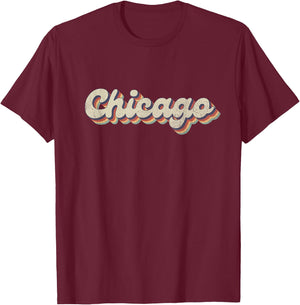 70's 80's USA City - Vintage Chicago T-Shirt - T-Shirt | Maroon