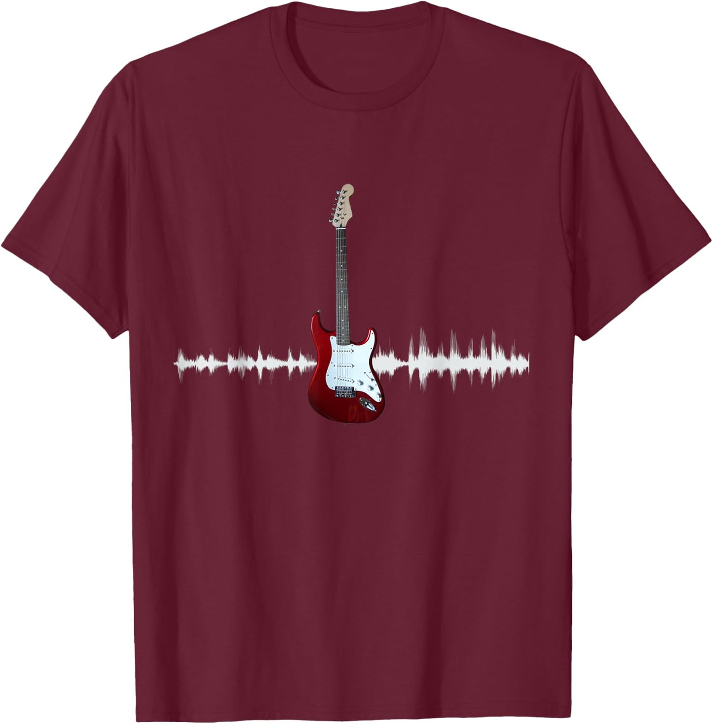 Electric Guitar Themed T-Shirt - T-Shirt | Maroon