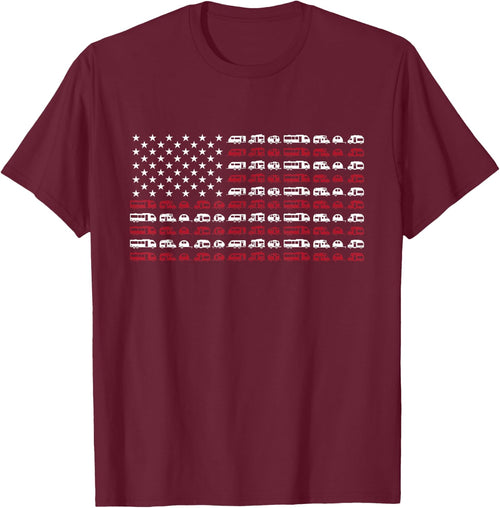 Motorhome RV Campervan July 4th American Flag