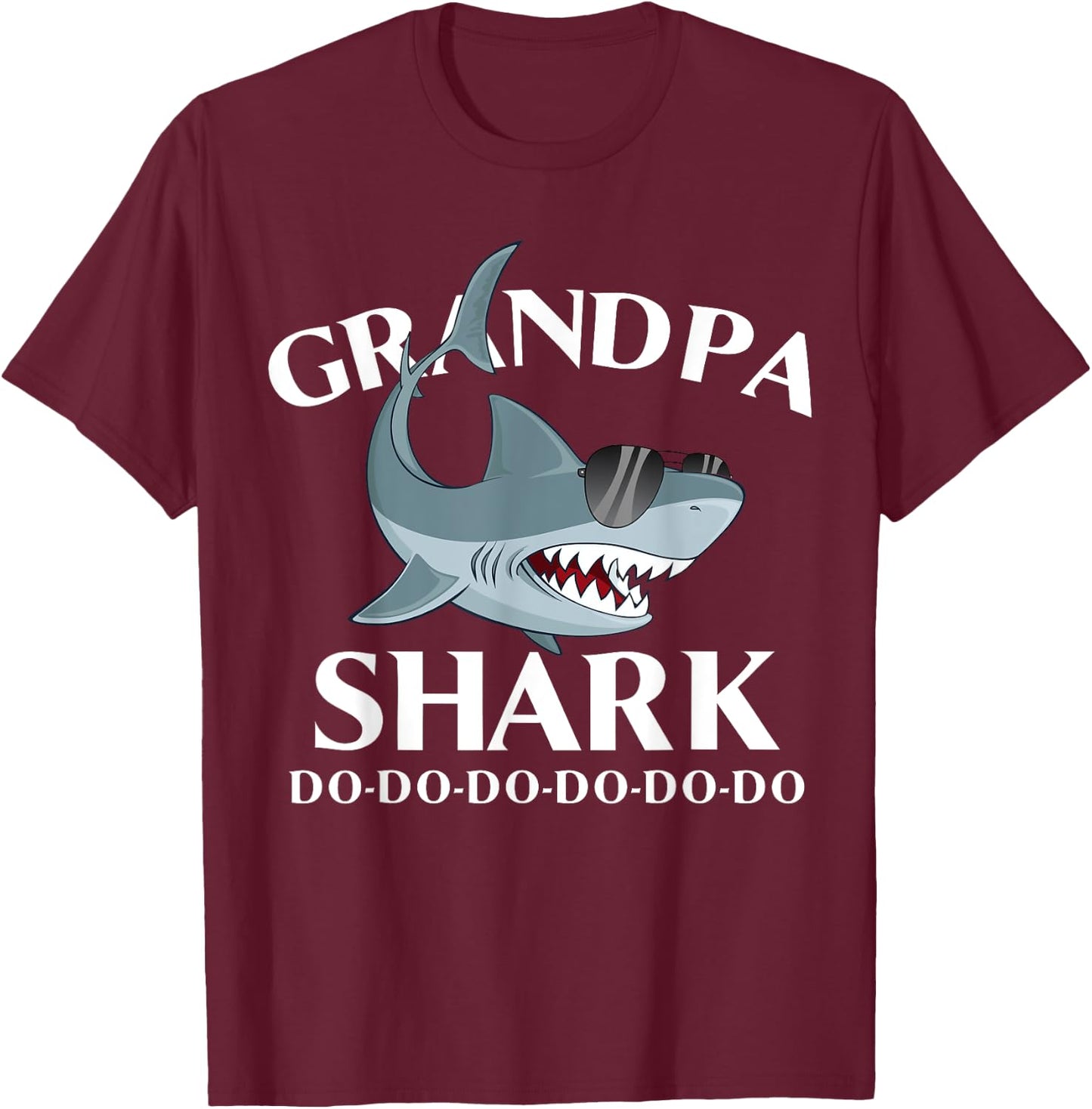 Grandpa Shark Do Do Do T-Shirt - T-Shirt | Maroon