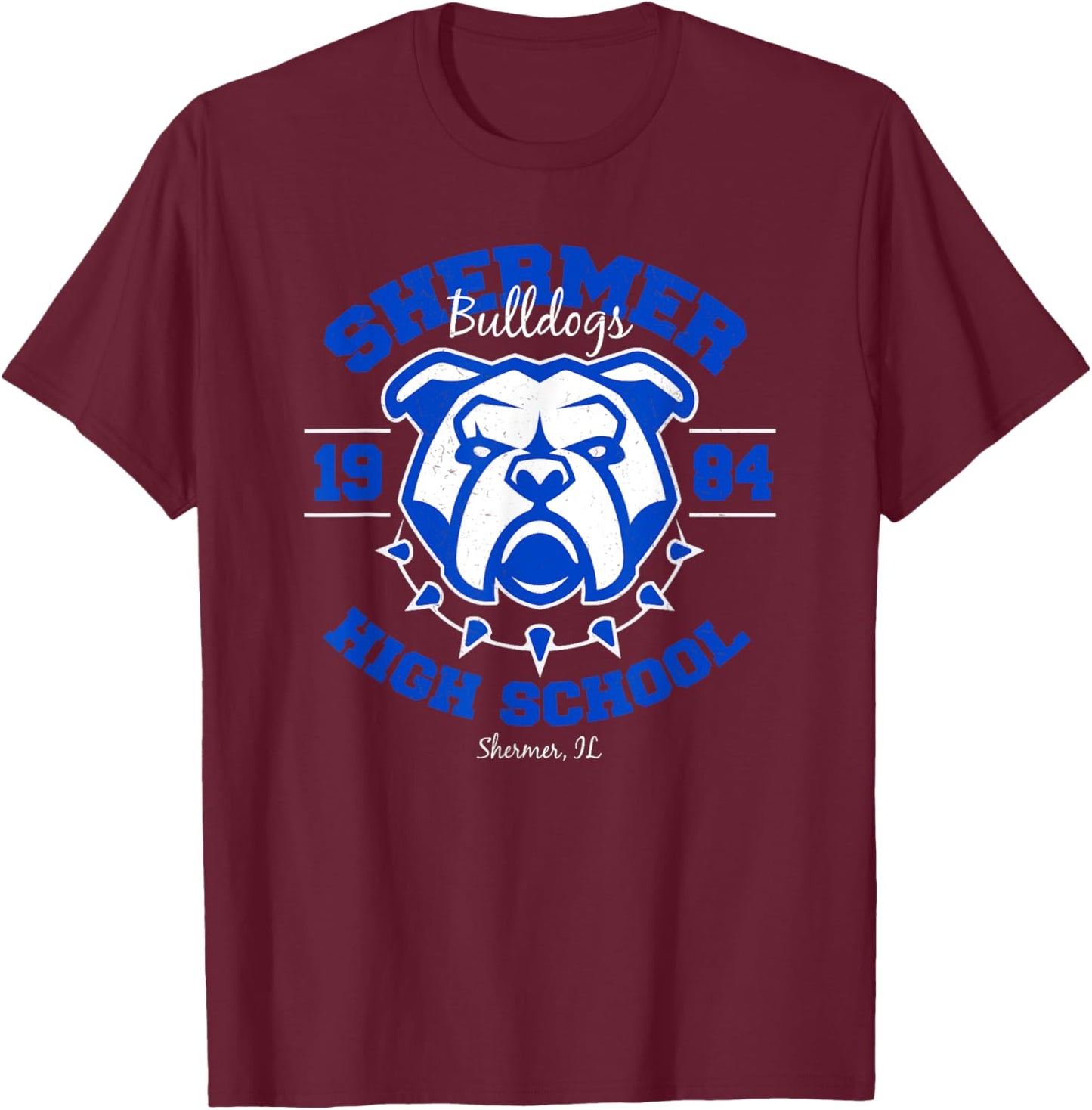Shermer High School Bulldogs T-Shirt - T-Shirt | Maroon