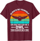 Vintage Owl Bird Lover Retro Cute Owl T-Shirt - T-Shirt | Maroon
