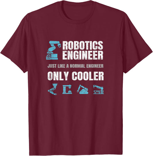 Funny Robotics Engineer Definition Distressed Engineering T-Shirt - T-Shirt | Maroon