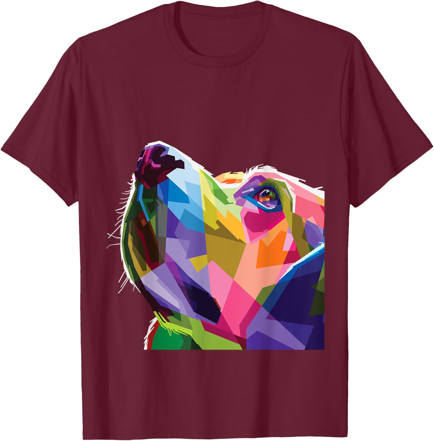 Rainbow Lab Colorful Dog Lover Labrador Retriever Women Kids T-Shirt - T-Shirt | Maroon