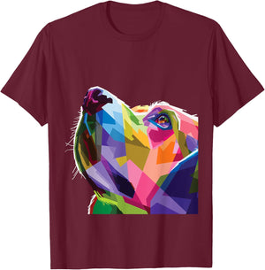 Rainbow Lab Colorful Dog Lover Labrador Retriever Women Kids T-Shirt - T-Shirt | Maroon