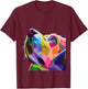 Rainbow Lab Colorful Dog Lover Labrador Retriever Women Kids T-Shirt - T-Shirt | Maroon
