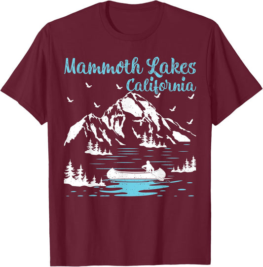 Summer Vacation Retro California Mammoth Lake Men Women Kids T-Shirt - T-Shirt | Maroon