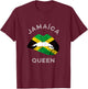 Jamaica Lips Jamaican Queen Caribbean Heritage T-Shirt - T-Shirt | Maroon