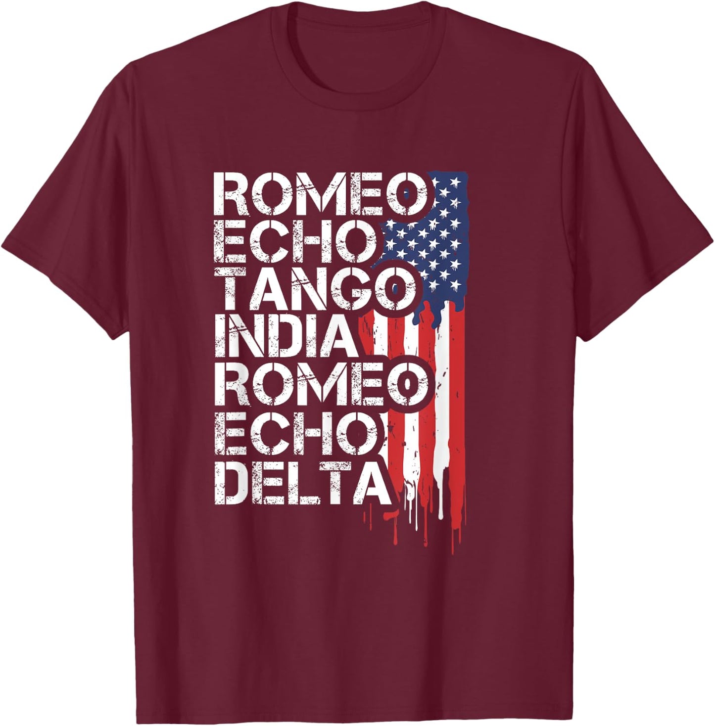 RETIRED Phonetic Alphabet Code Military Retirement Gift T-Shirt - T-Shirt | Maroon