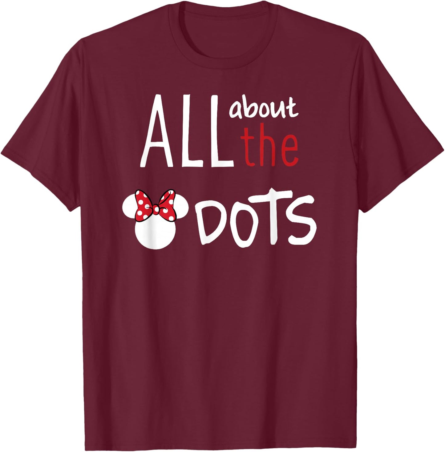 Disney - Minnie Mouse is All about the Dots T-Shirt - T-Shirt | Maroon