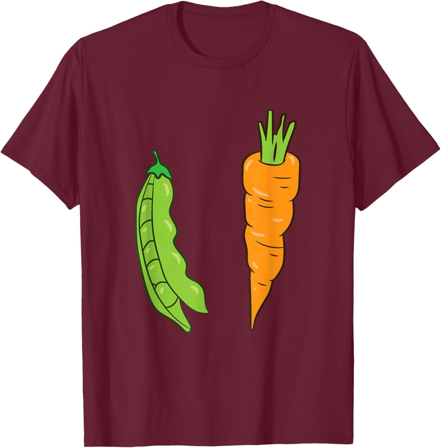 Peas And Carrots Vegetable Peas Carrot T-Shirt - T-Shirt | Maroon