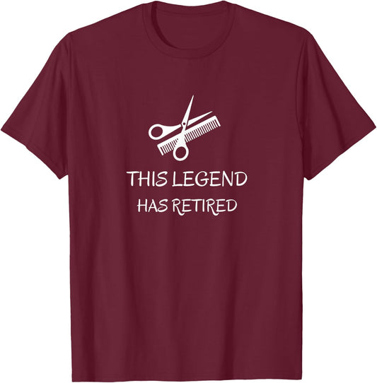 Hairdresser This legend has retired Funny barber retirement T-Shirt - T-Shirt | Maroon