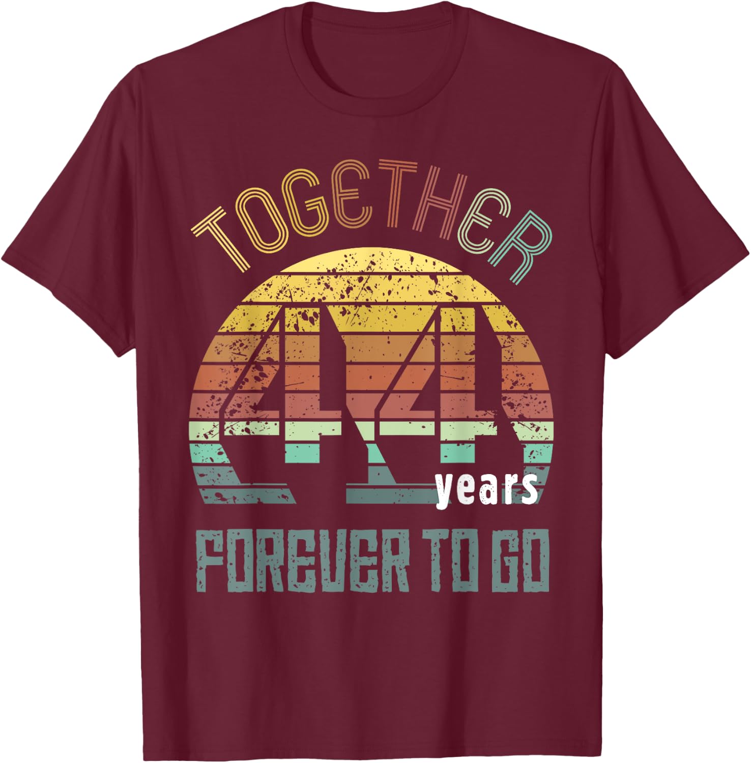 44th Years Wedding Anniversary Gifts For Couples Matching 44 T-Shirt - T-Shirt | Maroon