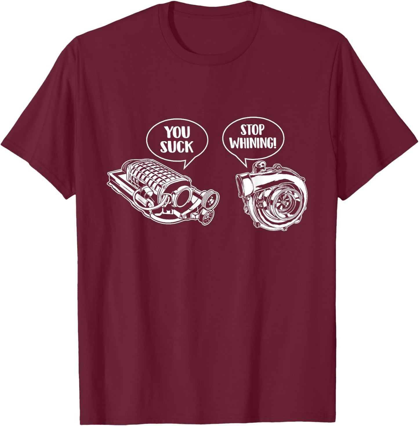 Turbocharger vs Supercharger - Car Guy Auto Mechanic T-Shirt - T-Shirt | Maroon
