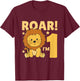 Kids 1st Birthday Lion 1 Year Old Cub Lion T-Shirt - T-Shirt | Maroon