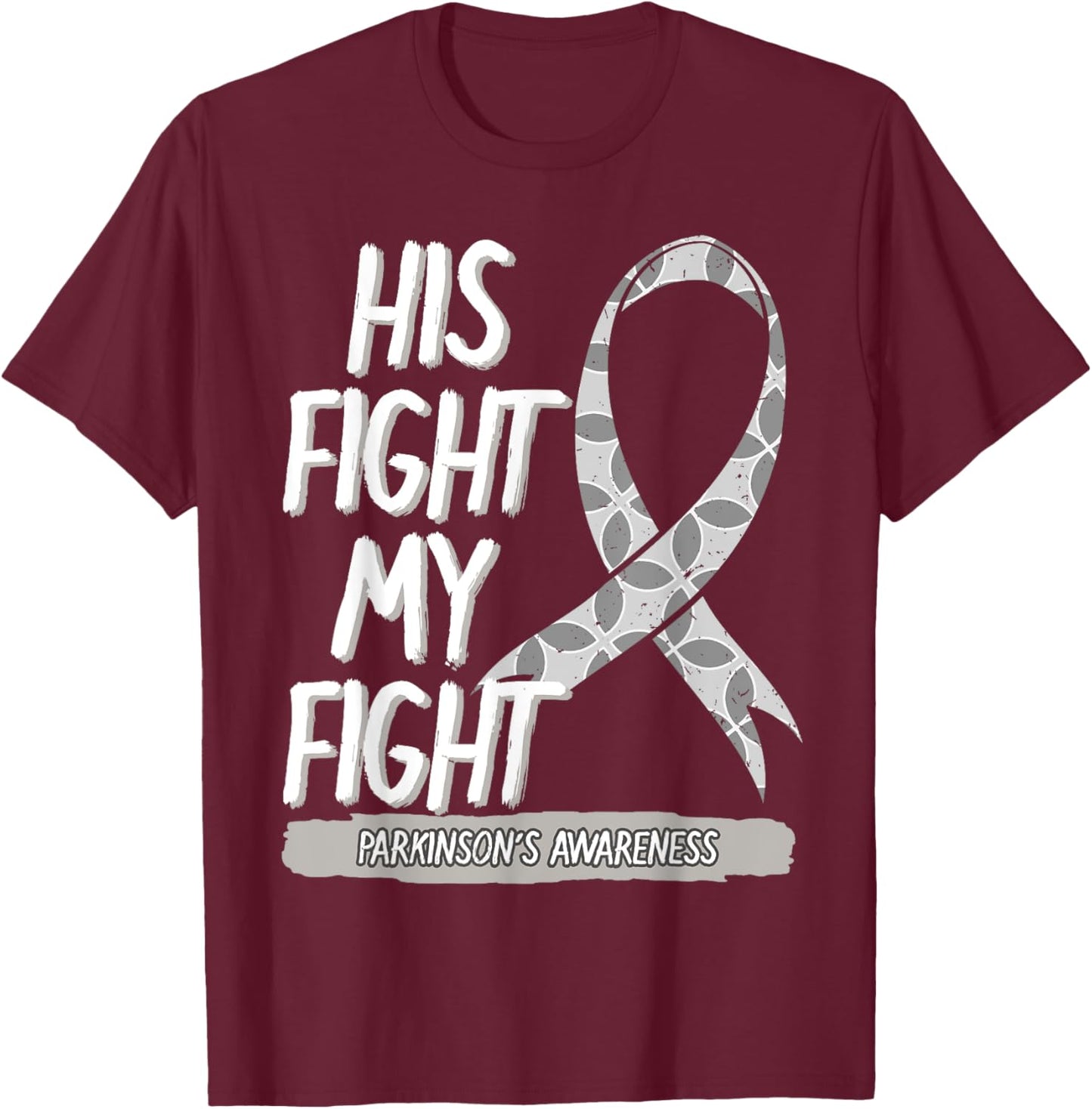 Parkinson's Awareness Idiopathic Shaking Palsy Gray Ribbon T-Shirt - T-Shirt | Maroon