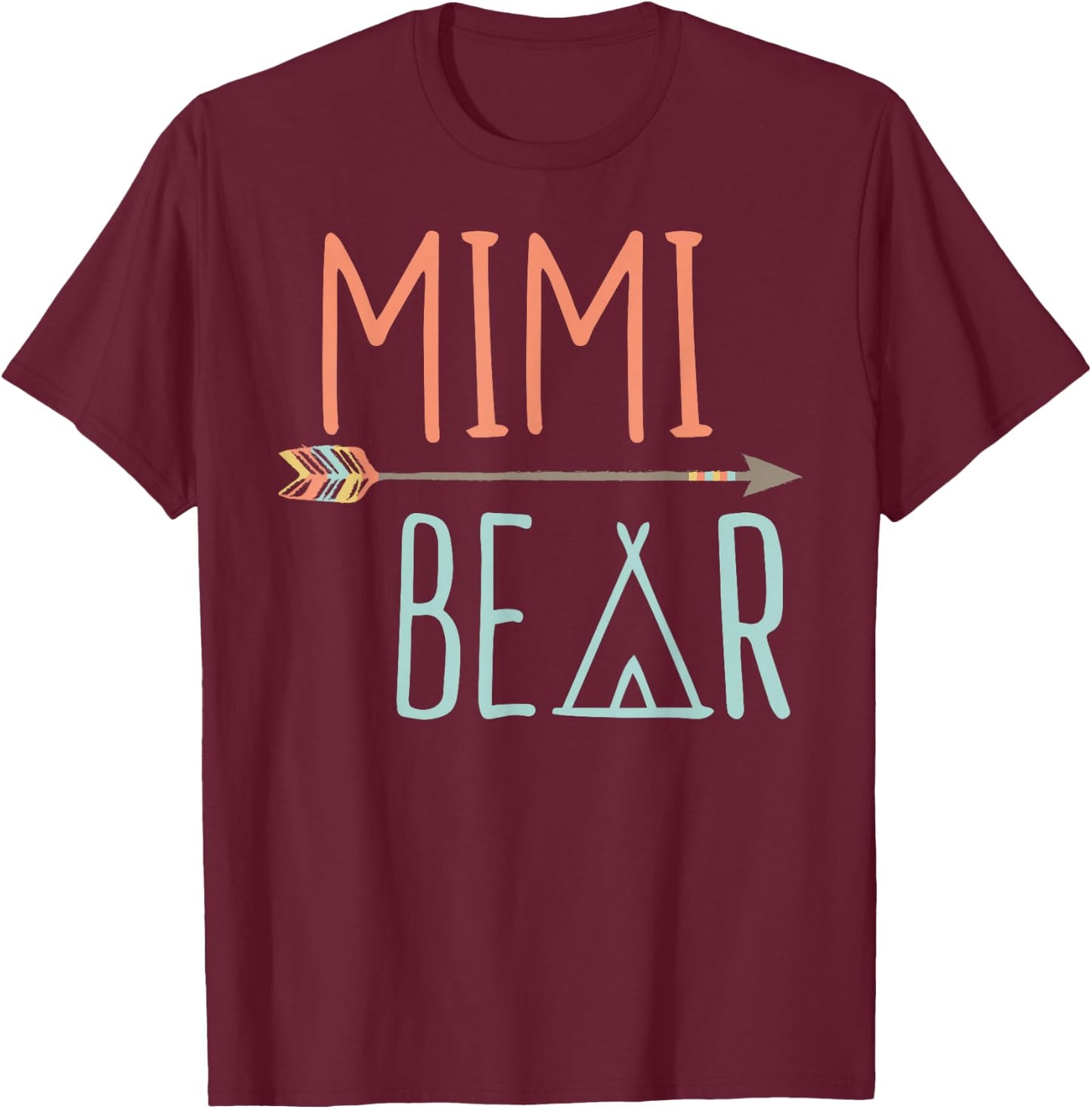 Tribal Arrow Mimi Bear Shirt Grandma Shirt T-Shirt - T-Shirt | Maroon