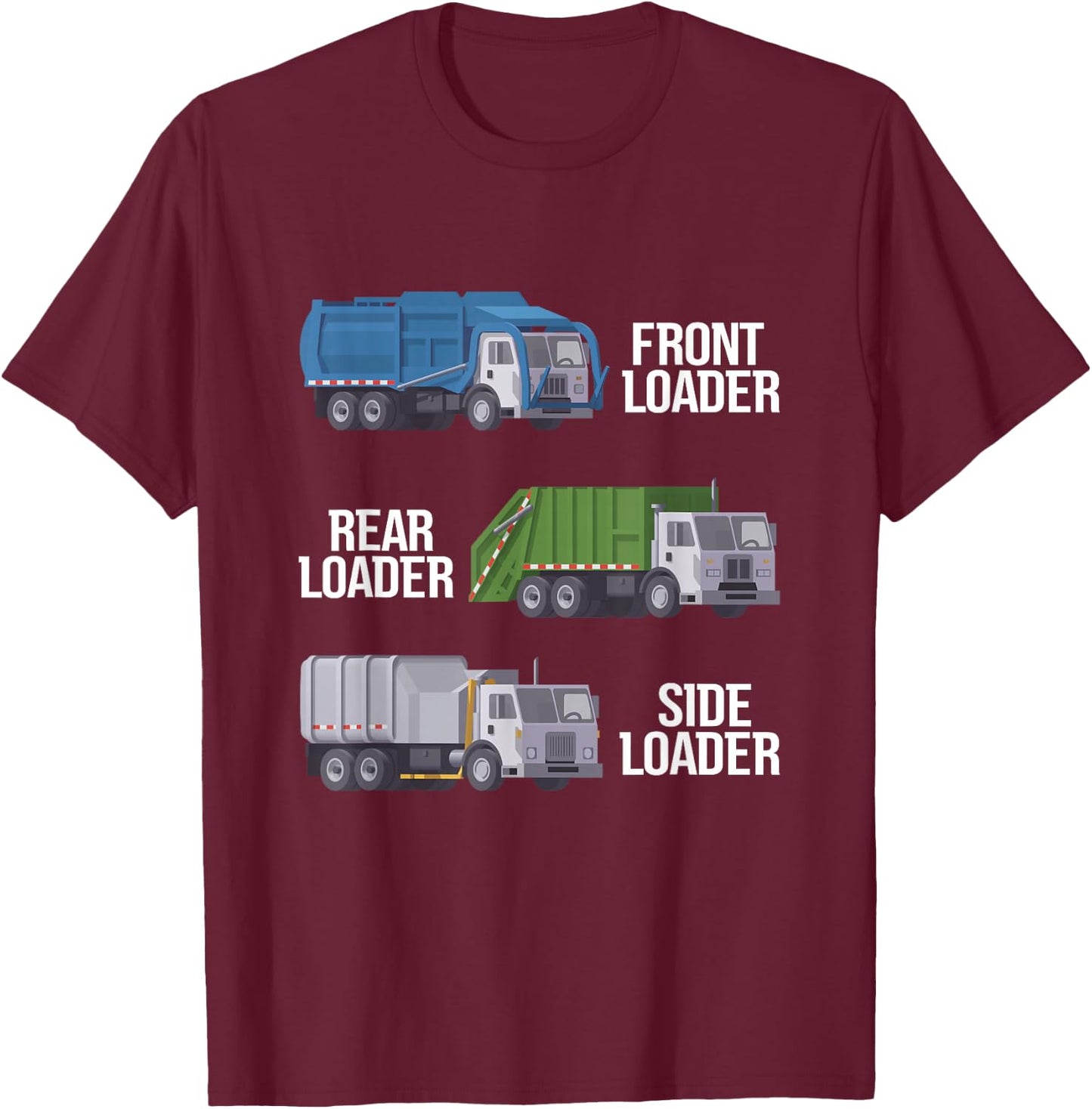 Recycling Trash Waste Separation Garbage Truck T-Shirt - T-Shirt | Maroon