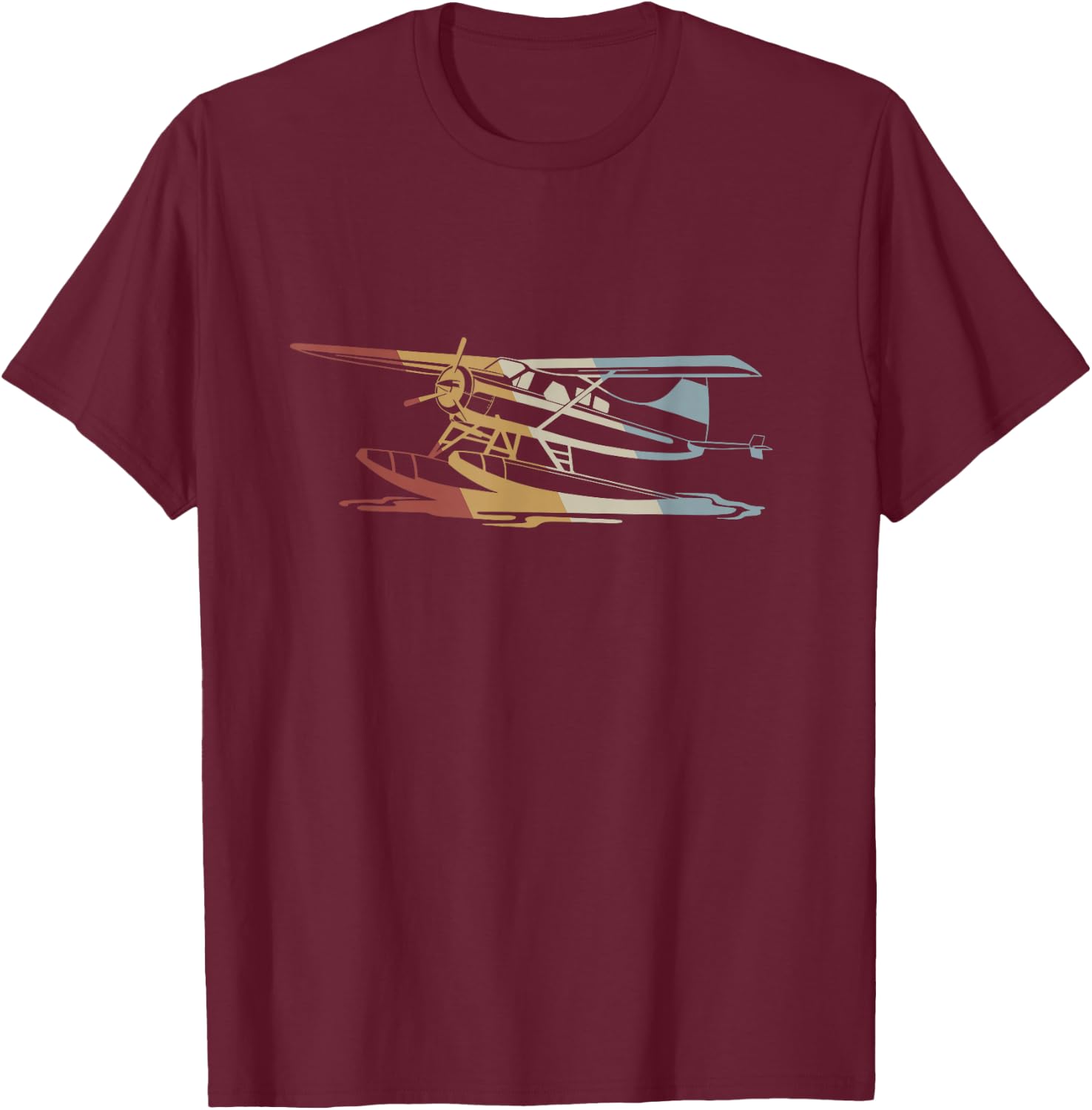 Seaplane Retro Style Vintage T-Shirt - T-Shirt | Maroon